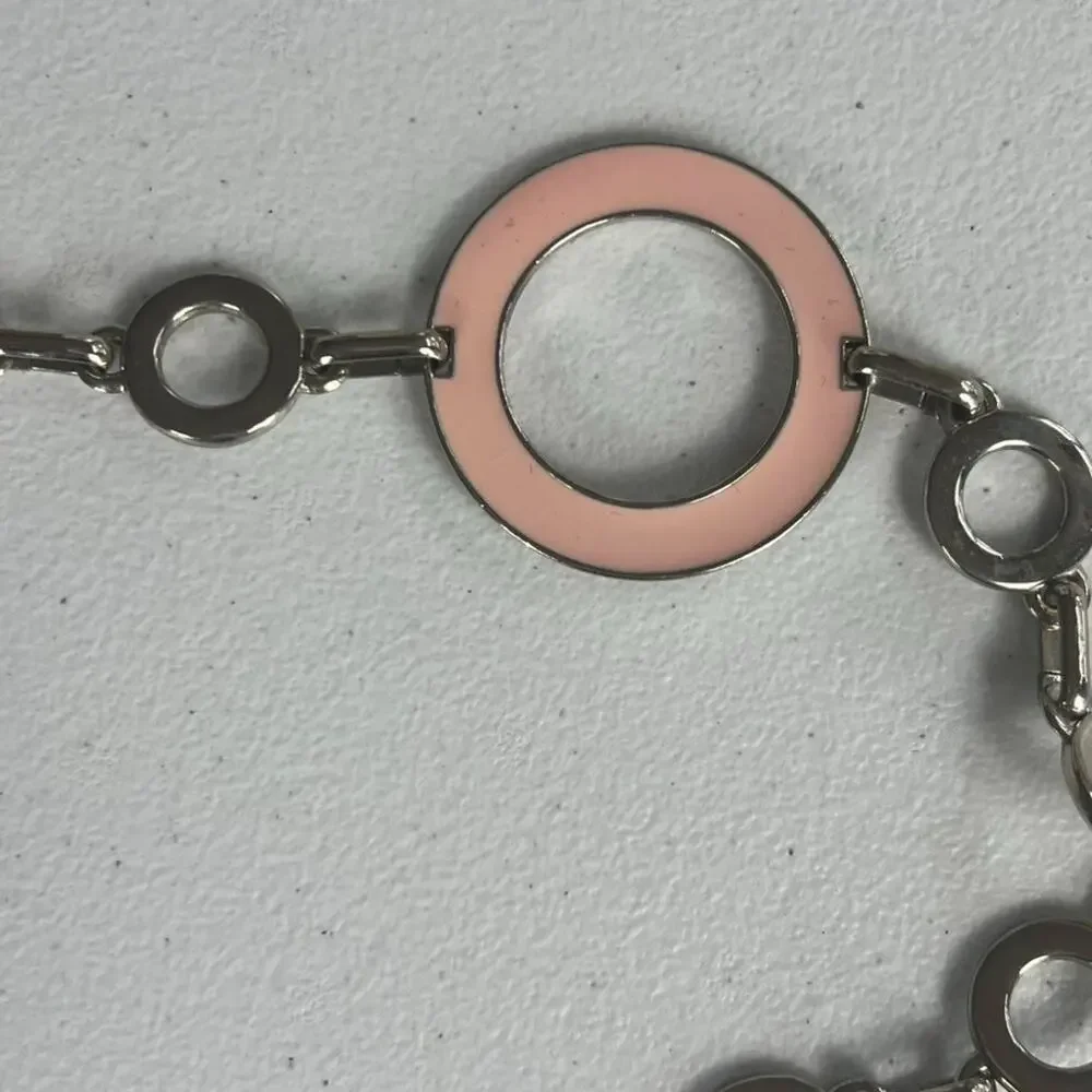 Boutique Belt Pink Silver Open Circles Round Women’s 43